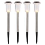 Lumină solară din oțel inoxidabil, plastic negru mat, transparent cu efect de cristal, comutator glisant, IP44, ø: 54mm, H: 330mm, număr de seturi 4pcs, incl. LED 0.06W 1.2V, ieșire 4lm, 3500K - imagine 5