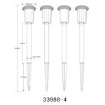 Lumină solară din oțel inoxidabil, plastic negru mat, transparent cu efect de cristal, comutator glisant, IP44, ø: 54mm, H: 330mm, număr de seturi 4pcs, incl. LED 0.06W 1.2V, ieșire 4lm, 3500K - imagine 6
