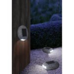 Lampa Solara plastic, gri deschis, forma de pietre, set de 3buc, IP44, intrerupator, LxlxH: 85x65x25, inclusiv 1xLED 0,06W 3,2V. - imagine 3