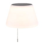Lumină solară plastic opal, metal argintiu, plastic alb mat, lanț cu întrerupător,  IP44, pentru plasarea pe sticle, 3 moduri de lumină pentru a comuta, ø: 200mm, H: 230mm, 10x LED 1,5W 3V, 100lm ieșire, 3000K