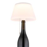 Lumină solară plastic opal, metal argintiu, plastic alb mat, lanț cu întrerupător,  IP44, pentru plasarea pe sticle, 3 moduri de lumină pentru a comuta, ø: 200mm, H: 230mm, 10x LED 1,5W 3V, 100lm ieșire, 3000K - imagine 3