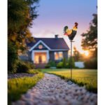 Lumină solară maro metalic, negru metalic, galben metalic, portocaliu colorat, comutator de presiune, IP44, robinet pe vârf de sol, LxWxH: 285x130x1000mm, incl. LED 0.024W 3V, 3000K - imagine 2