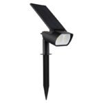 Lumină solară, plastic negru mat/transparent, întrerupător, 3 niveluri de luminozitate: 100%, 60% sau 30%, IP65, LxLxA: 190x95x285mm, incl. 32x LED 0,2W 3V, 180lm, 4000K - imagine 4