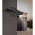 Lumină solară, plastic negru mat/transparent, comutator cu buton, mobil, Conul de lumină reglabil cu cursorul, cu vârf de sol sau pentru montare pe perete, IP44, LxLxA:158x94x280mm, LED 1W 3V, sursă 60lm, 60lm ieșire, 3000K - imagine 3