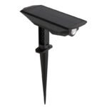 Lumină solară, plastic negru mat/transparent, comutator cu buton, mobil, Conul de lumină reglabil cu cursorul, cu vârf de sol sau pentru montare pe perete, IP44, LxLxA:158x94x280mm, LED 1W 3V, sursă 60lm, 60lm ieșire, 3000K - imagine 4