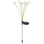 Lampă solară din oțel inoxidabil, plastic negru mat, verde, alb, galben, întrerupător glisant, IP44, ø: 200mm, H: 700mm, incl. 6x LED 0.06W 3V, 3500K - imagine 3