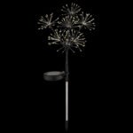 Lampă solară din oțel inoxidabil, plastic negru mat, transparent, întrerupător glisant,, IP44, ø: 250mm, H: 600mm, incl. 140x LED 0.06W 3V, 3500K - imagine 3