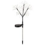 Lampă solară din oțel inoxidabil, plastic negru mat, transparent, întrerupător glisant,, IP44, ø: 250mm, H: 600mm, incl. 140x LED 0.06W 3V, 3500K - imagine 4