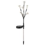 Lampă solară din oțel inoxidabil, plastic negru mat, transparent, întrerupător glisant,, IP44, ø: 250mm, H: 600mm, incl. 140x LED 0.06W 3V, 3500K - imagine 5