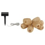 Lumini solare de basm din plastic negru mat, plastic de culoare naturală, comutator de presiune, IP44, lumini de basm cu felinare din rattan, LxWxH: 6500x65x90mm, incl. 8x LED 0.06W 1.2V, 3000K - imagine 3