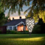 Lampa solară metal negru, plastic negru, transparent, IP44, decor pentru agățat, ø: 135mm, H: 500mm, inclusiv 15x LED 0.06W 3.2V, 3200K - imagine 3