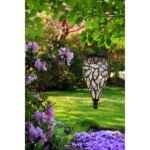 Lampa solară metal negru, plastic negru, transparent, IP44, decor pentru agățat, ø: 135mm, H: 500mm, inclusiv 15x LED 0.06W 3.2V, 3200K