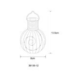 Lumină solară metalică argintie, plastic cromat, comutator glisant, IP44, afișaj de 12, culori: 3 x verde, albastru, violet, transparent fiecare, sferă suspendată, ø:80mm, H:135mm, afișaj mixt, 10x LED 0.06W 3V, 3000K - imagine 6