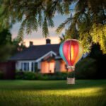 Lumină solară metal negru, patină aurie, plastic colorat, buton, efect de foc, IP44, balon cu aer cald, ø: 140mm, H: 465mm, incl. 20x LED 0.5W 3V, 1600K - imagine 2