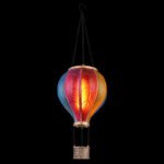 Lumină solară metal negru, patină aurie, plastic colorat, buton, efect de foc, IP44, balon cu aer cald, ø: 140mm, H: 465mm, incl. 20x LED 0.5W 3V, 1600K - imagine 3