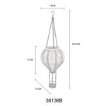 Lumină solară metal negru, patină aurie, plastic colorat, buton, efect de foc, IP44, balon cu aer cald, ø: 140mm, H: 465mm, incl. 20x LED 0.5W 3V, 1600K - imagine 6