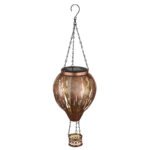 Lumină solară metal maro mat, metal negru mat, metal cupru ștanțate decorative, buton, efect de foc, IP44, balon cu aer cald, ø: 140mm, H: 460mm, incl. 12x LED 0.024W 3V, 1800K - imagine 4