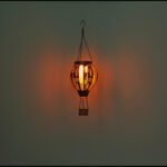 Lumină solară metal maro mat, metal negru mat, metal cupru ștanțate decorative, buton, efect de foc, IP44, balon cu aer cald, ø: 140mm, H: 460mm, incl. 12x LED 0.024W 3V, 1800K - imagine 5
