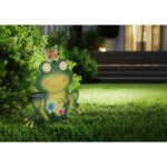 Lampă solară metal verde mat, metal colorat mat, plastic negru mat, presostat, IP44, LxlxÎ: 215x80x220mm, incl. 104x LED 0.06W 3V, 3000K - imagine 2
