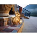 Lampă solară din plastic auriu mat, plastic negru mat, plastic chihlimbar, comutator de presiune, IP44, LxlxÎ: 240x120x245mm, incl. LED 0.06W 3V, 3000K - imagine 2