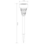 Lampa solară din oțel inoxidabil, mozaic, vârf rotund, display de 12buc , 3 bucăți pe fiecare culoare, IP44, D:73, H:387, inclusiv 1xLED 0.06W 3V, 1lm ieșire , 6000K - imagine 5