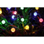 Lumină solară plastic negru mat/transparent, 4 moduri de iluminare: 3000K / 3000K intermitent / colorat / colorat intermitent, IP44, LxLxA:7700x30x150mm, panou solar: 9,5 x 9,5 x 23 cm, incl. 20x LED 0,06W 3V, 3000K - imagine 6