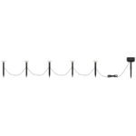 Lanț luminos solar din plastic negru mat, plastic alb, galben, comutator de presiune, IP44, LxlxÎ: 2200x48x175mm, Distanță între LED-uri 300mm, 5x LED 0.06W 3V, 2700K - imagine 3