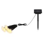 Lanț luminos solar din plastic negru mat, plastic alb, galben, comutator de presiune, IP44, LxlxÎ: 2200x48x175mm, Distanță între LED-uri 300mm, 5x LED 0.06W 3V, 2700K - imagine 4