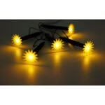 Lanț luminos solar din plastic negru mat, plastic alb, galben, comutator de presiune, IP44, LxlxÎ: 2200x48x175mm, Distanță între LED-uri 300mm, 5x LED 0.06W 3V, 2700K - imagine 5