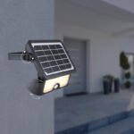 Corp iluminat solar din plastic negru/satinat.,spot  de construcție, pivotant, IP65, comutator, senzor: 120 °, H: 3m, interval 2-6m, WxH: 232x34, AL: 150, inclusiv LED 5W 3.7V, 500lm, 3000K - imagine 3