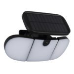 Lumină solară din plastic negru mat, policarbonat alb, comutator de presiune, mobil, senzor inclus, IP44, LxA: 279x153mm, AL: 112mm, incl. LED 10W 3.7V, 700lm, 6500K - imagine 3