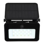 Lumină solară metal negru mat, plastic negru mat, alb, sticlă transparentă, comutator cu buton, comutator în trepte, memorie, IP65, LxA: 143x155mm, AL: 110mm, LED 8W 5V, 200-1000lm, CCT 3000/4000/6500K - imagine 4