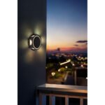 Lumină solară din aluminiu turnat sub presiune negru mat, plastic negru, opal, comutator cu buton, comutator în trepte, IP65, H: 36mm, înălțime cu vârf de sol: 11.3 cm, incl. LED 1.2W 3V, sursă 200lm, 3000K - imagine 2