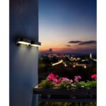 Lumină solară plastic negru mat, plastic opal, comutator de presiune, mobil, senzor inclus, IP44, LxWxH: 230x103x550mm, înălțime fără vârf de sol: 5 cm, incl. LED 7.2W 3V, 300lm, 3000K - imagine 2