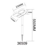 Lumină solară plastic negru mat, plastic opal, comutator de presiune, mobil, senzor inclus, IP44, LxWxH: 230x103x550mm, înălțime fără vârf de sol: 5 cm, incl. LED 7.2W 3V, 300lm, 3000K - imagine 6