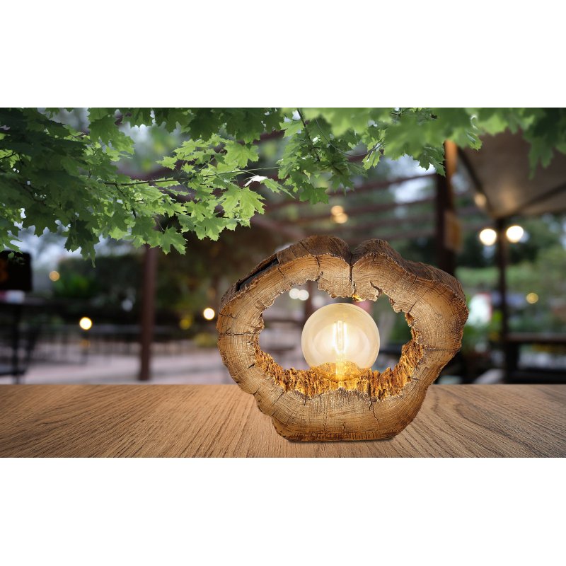 solar-36516-g27497-5 Lampa solara, plastic maro deschis solar, IP44, trunchi de copac cu gaura, LxLxH: 305x85x255mm, cu LED 0,06W 3V, 3000K - imagine 1