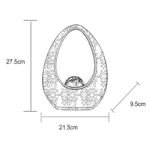 Lampă solară metal de culoare bronz aurie, sticlă crapata transparentă, IP44, sculptură  perforate decorative și bilă, LxLxH: 215x95x275mm, inclusiv LED 0,06W 3V, 3000K - imagine 6