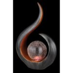 Lampa solară plastic negru, auriu, sticlă transparentă crapata,  culoari schimbabile RGB, IP44, LxLxH: 225x100x335mm, inclusiv LED RGB 0.06W 3V, multicolor - imagine 3