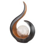 Lampa solară plastic negru, auriu, sticlă transparentă crapata,  culoari schimbabile RGB, IP44, LxLxH: 225x100x335mm, inclusiv LED RGB 0.06W 3V, multicolor - imagine 4