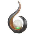 Lampa solară plastic negru, auriu, sticlă transparentă crapata,  culoari schimbabile RGB, IP44, LxLxH: 225x100x335mm, inclusiv LED RGB 0.06W 3V, multicolor - imagine 5