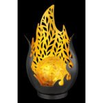 Lampă solară metal negru mat, perforare decorativă metal auriu, plastic negru, sticla efect crapat,culoare chihlimbar, buton, IP44, LxLxH: 165x125x265mm, inclusiv LED 0.06W 3.2V, 3000K - imagine 3