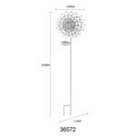 Lumină solară metal aurit antic, metal aurit antic, metal albastru antic, bilă de sticlă transparentă crackle, comutator glisant, IP44, roată de vânt pe vârf de sol, LxLxA: 225x115x920mm, incl. LED 0.06W 3.2V, 3000K - imagine 6