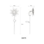 Lumină solară metalic colorată, cupru, metal negru mat, glob de sticlă transparentă, cristale de sticlă galbenă, comutator glisant, IP44, roată de vânt pe vârf de sol, LxLxH: 200x90x500mm, incl. LED 0.024W 3V, 3000K - imagine 6