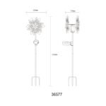Lumină solară din metal colorat, metal negru mat, glob din sticlă transparentă, cristale din sticlă colorată, comutator glisant, IP44, roată de vânt pe vârf de sol, LxLxH: 320x175x1240mm, incl. LED 0.024W 3V, 3000K - imagine 6