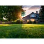 Lumină solară din metal colorat, metal negru mat, glob din sticlă transparentă, cristale din sticlă colorată, comutator glisant, IP44, roată de vânt pe vârf de sol, LxLxH: 320x175x1240mm, incl. LED 0.024W 3V, 3000K