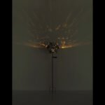 Lumină solară metalică de culoare ruginie, glob de sticlă transparentă, cristale de sticlă galbenă, comutator glisant, IP44, roată de vânt pe vârf de sol, LxWxH: 320x175x1240mm, incl. LED 0.024W 3V, 3000K - imagine 5