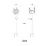 Lumină solară metalică de culoare ruginie, glob de sticlă transparentă, cristale de sticlă galbenă, comutator glisant, IP44, roată de vânt pe vârf de sol, LxWxH: 320x175x1240mm, incl. LED 0.024W 3V, 3000K - imagine 6
