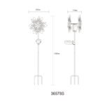 Lumină solară metal gri-argintiu, metal negru mat, glob de sticlă transparentă, cristale de sticlă galbenă, comutator glisant, IP44, roată de vânt pe vârf de sol, LxLxH: 320x175x1240mm, incl. LED 0.024W 3V, 3000K - imagine 6