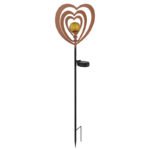 Lampă solară metalică ruginie mată, metalică neagră, plastic negru mat, sferă de sticlă chihlimbar craquelat, întrerupător glisant, IP44, LxlxÎ: 280x60x820mm, incl. LED 0.06W 3V, 3000K - imagine 4