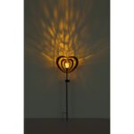 Lampă solară metalică ruginie mată, metalică neagră, plastic negru mat, sferă de sticlă chihlimbar craquelat, întrerupător glisant, IP44, LxlxÎ: 280x60x820mm, incl. LED 0.06W 3V, 3000K - imagine 6